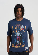 Mens Core Retro Logo Graphic T-Shirt - Navy