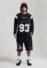 Mens On Court Applique Badge Jersey Basketball Jorts - Black