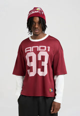 Herren-Respect The Game Doppellagiges Mesh-Trikot - Burgunderrot
