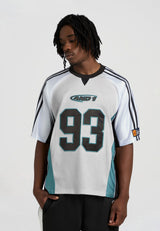 Maillot de sport Super Airtex Respect The Game pour homme - Blanc/Bleu