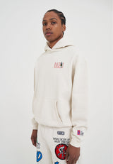Herren Core Retro Logo Graphic Hoodie - Ecru