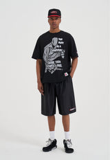 Short de basket-ball Core Satin Badge pour homme - Noir