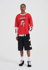 Mens Satin Sport Graphic Basketball Shorts - Black