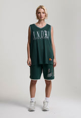 Womens Camo Dunk Panelled Shorts - Forest Green