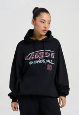 Damen Core Graffiti Logo Graphic Hoodie - Schwarz