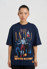 Core Retro Logo Graphic T-Shirt für Damen – Marineblau