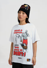 Womens Grab A Shovel Trash Talk T-Shirt - White