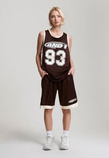 Womens Logo Airtex Basketball Shorts - Brown
