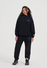 Womens Core Retro Logo Cuffed Joggers - Black