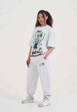 Womens Core Retro Logo Cuffed Joggers - Frost Marl