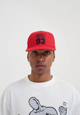 Core Logo 6 Panel Flat Peak Cap - Red