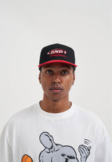 Casquette unisexe à visière plate avec logo graffiti à 6 panneaux - Rouge