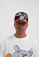 Casquette de baseball unisexe Off the Rim bicolore à 5 panneaux - Rouge