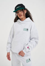 Womens Core Retro Logo Graphic Hoodie - Frost Marl