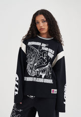 Womens LS Backboard Graphic Sweatshirt - Black