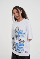 Damen Rested on the 7th Trash Talk T-Shirt - Frost Marl