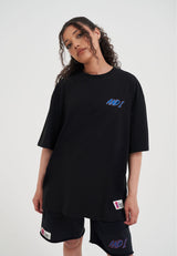 Streetball-T-Shirt mit Grafik auf der Rückseite für Damen – Schwarz