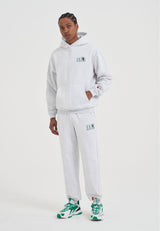 Mens Core Retro Logo Cuffed Joggers - Frost Marl