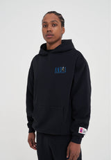 Mens Core Retro Logo Graphic Hoodie - Black