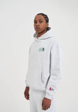 Mens Core Retro Logo Graphic Hoodie - Frost Marl