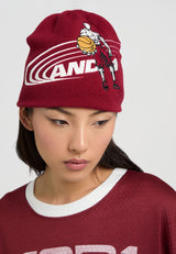 Unisex Player Logo Beanie Hat - Burgundy