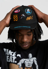 Unisex Respect The Game Multi Badge 5 Panel Golfer Hat - Black
