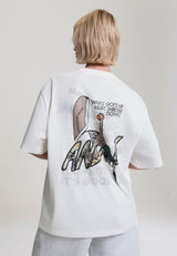 Womens And1 Camo Dunk Trash Talk Oversized Graphic T-Shirt - White