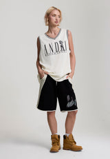 Damen Dunkles Tarnmuster Paneel-Shorts – Schwarz