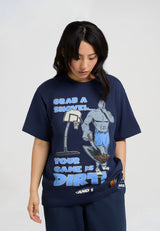 Womens Grab A Shovel Trash Talk T-Shirt - Navy