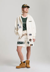 Damen Respect The Game Shorts mit Applikationsabzeichen – Ecru