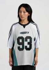 Womens Respect The Game Super Airtex Sports Jersey - White/Blue
