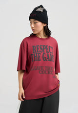 Respect The Game Trash Talk T-Shirt für Damen – Burgunderrot