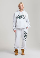 Womens Staple Graphic Cuffed Regular Joggers - Grey Marl
