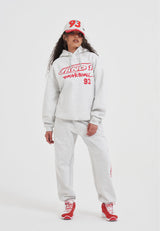 Womens Core Graffiti Logo Cuffed Joggers - Frost Marl