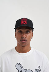 Unisex Core Logo 6 Panel Flat Peak Cap - Schwarz
