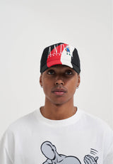 Casquette de baseball unisexe à 5 panneaux et logo rétro - Noir