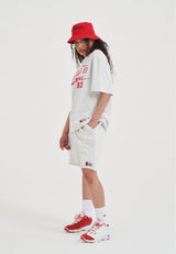 Womens Core Graffiti Logo Shorts - Frost Marl