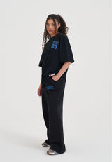 Womens Core Logo Straight Leg Joggers - Black