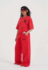 Womens Core Logo Straight Leg Joggers - Red