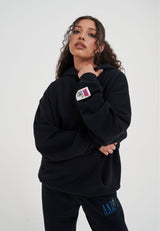 Sweat à capuche graphique Core Retro Logo pour femme - Noir