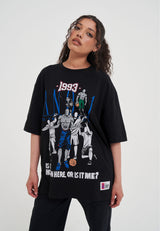 Γυναικείο Γραφικό T-Shirt με Core Retro Λογότυπο - Μαύρο