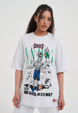 Γυναικείο T-shirt από την βασική σειρά με retro λογότυπο και γραφικό σχέδιο - Frost Marl