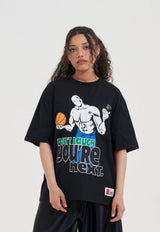 Damen T-Shirt „Don't Laugh Trash Talk“ – Schwarz